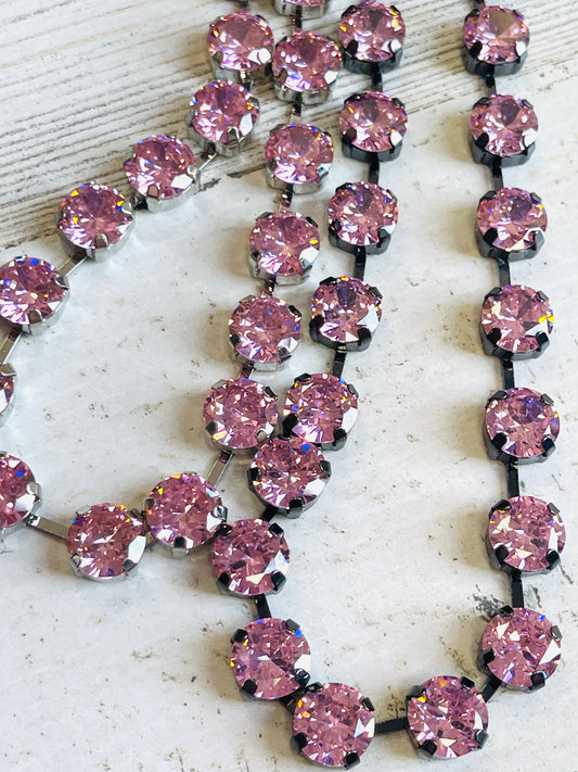 The "Evelyn" Swarovski Crystal necklace in Pink Diamond