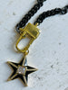 Gunmetal Cuban Chain with Black Star Necklace