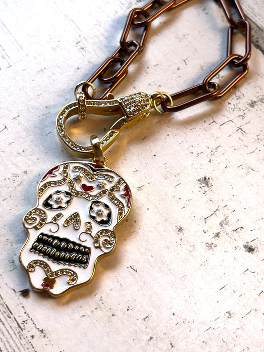 S'mores and Coco Collection Sugar Skull Necklace