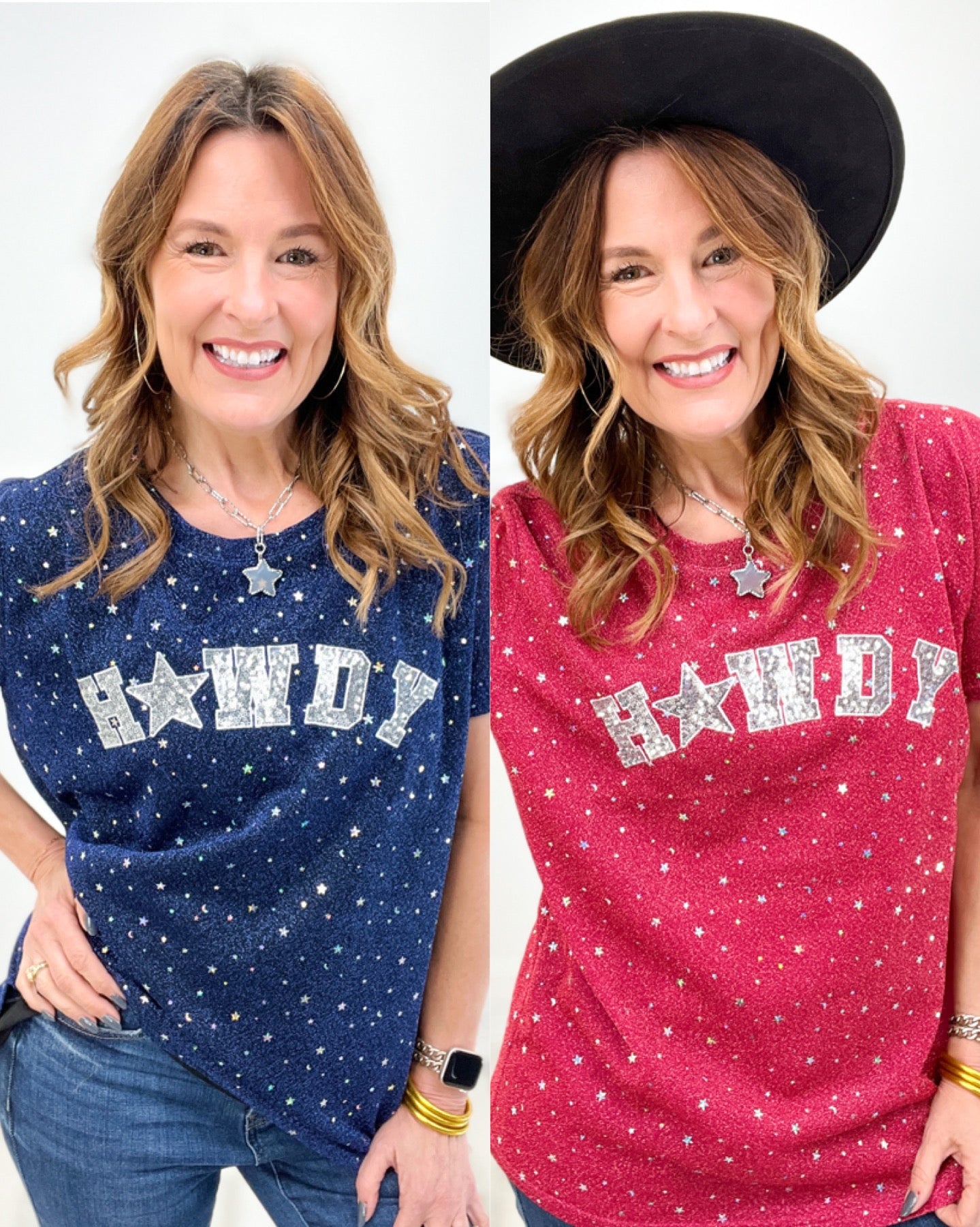 Howdy Y'all Star & Sparkle Patch Tee