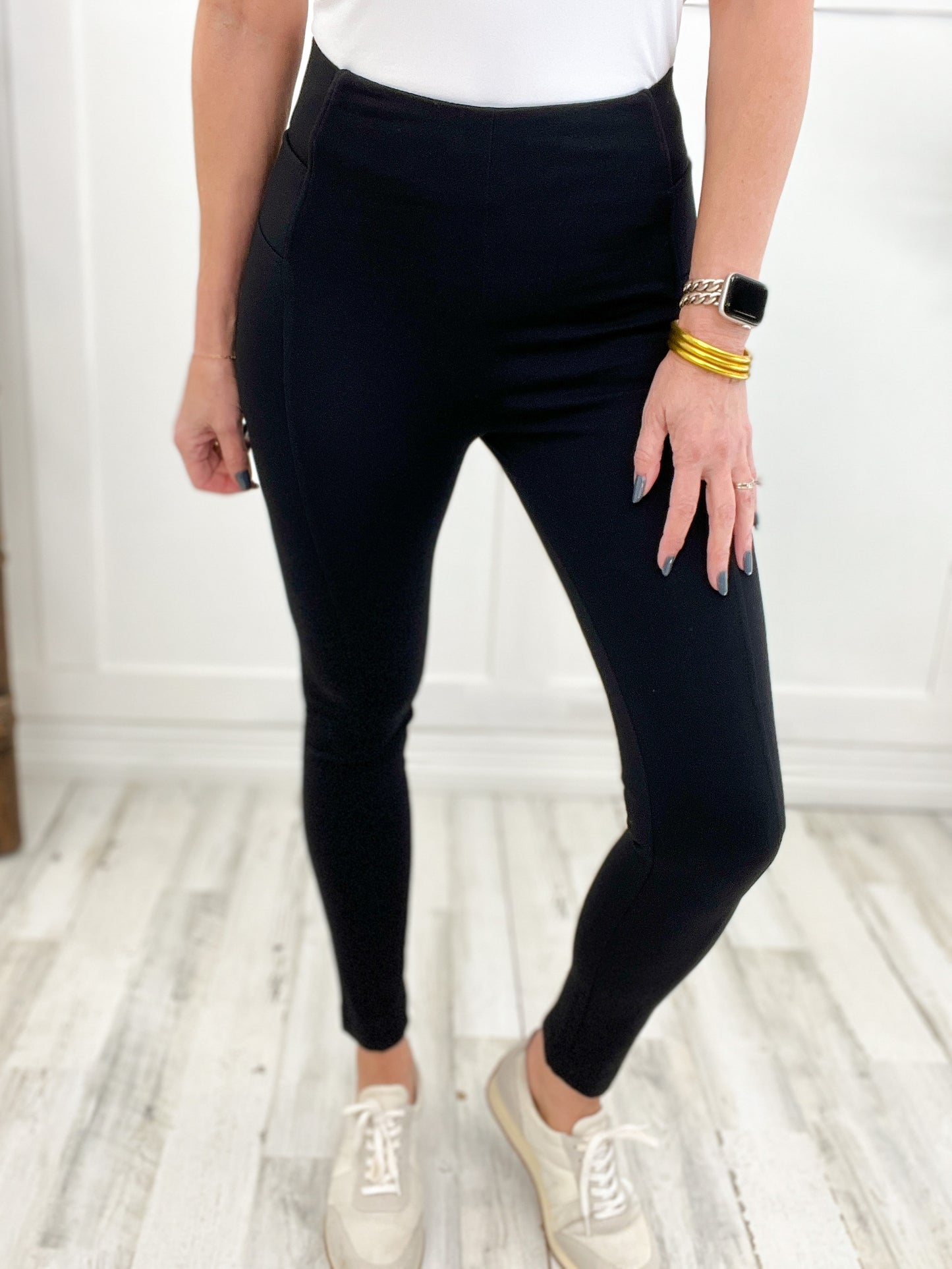 SOLID SKINNY LEGGINGS WITH WAIST BAND