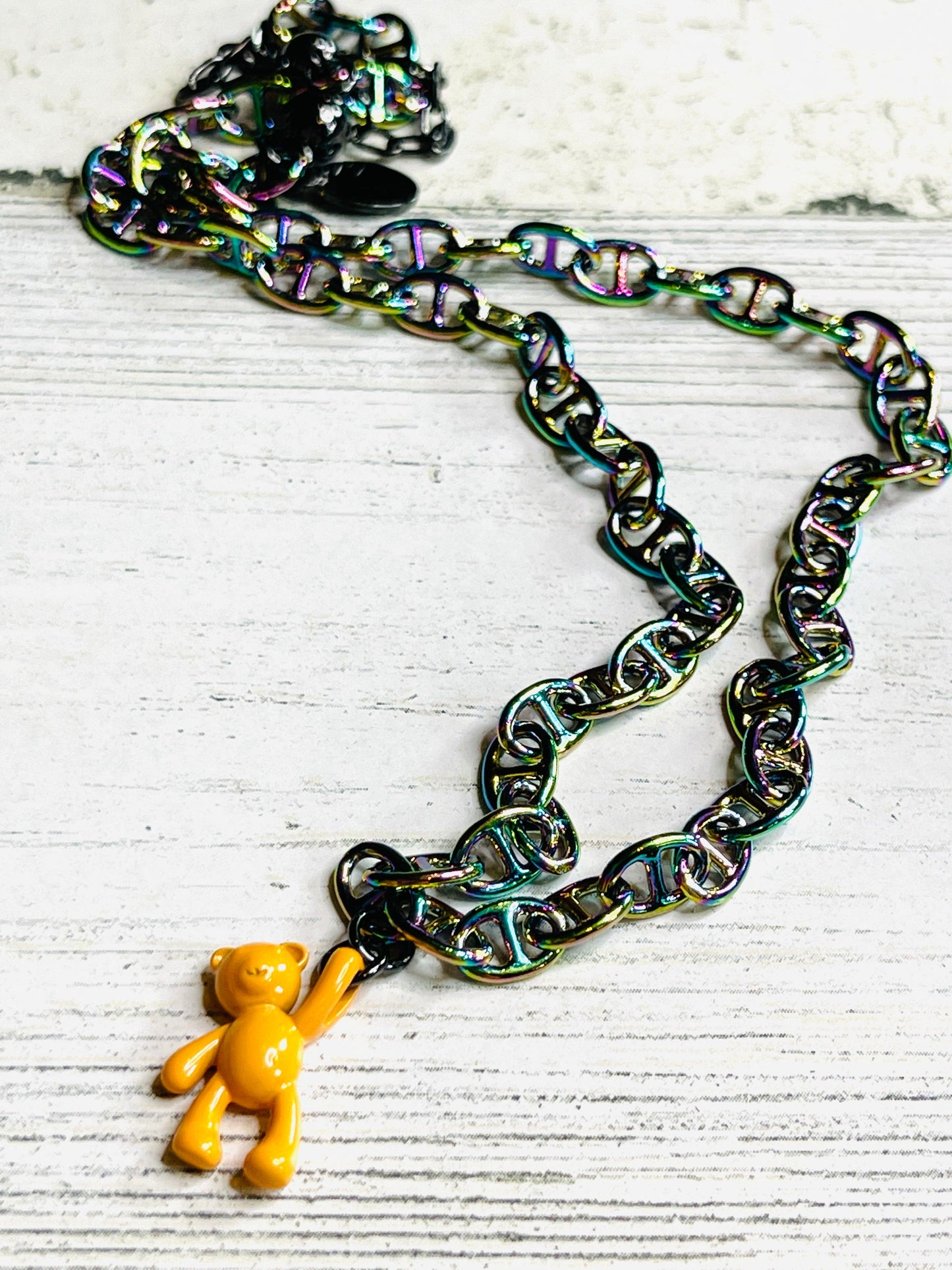 Aurora Dior Chain Teddy Bear Necklace *DOORBUSTER* - Emma Evelyn Jewelry Guangzhou Laursain Jewelry Co., - Emma Lou's Boutique