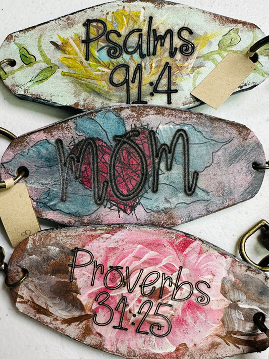 Hand-painted Leather KeyChains