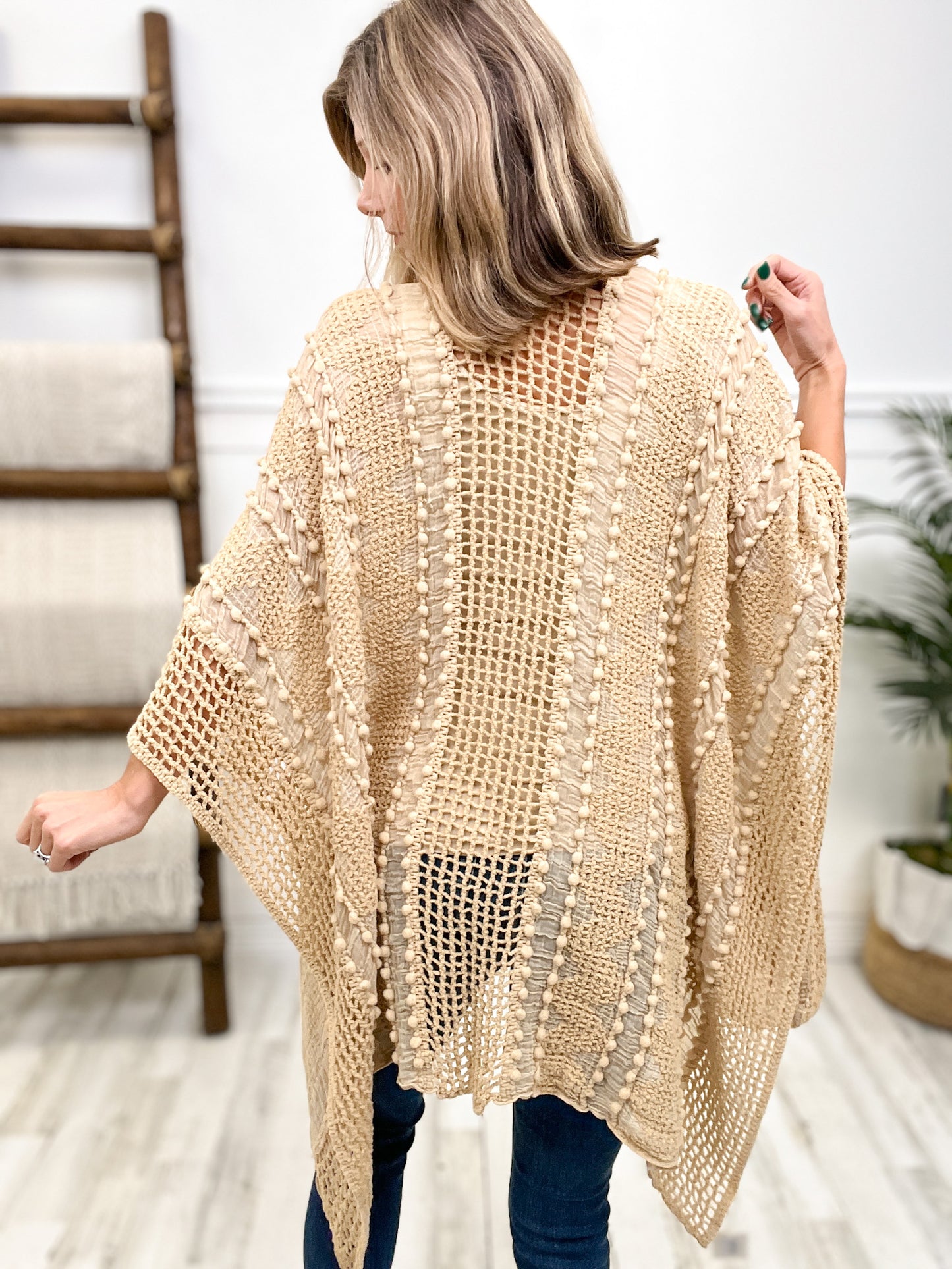 Crochet Lined Poncho Sweater