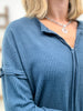 Ribbed Chill Lounge Top with Notched Neckline