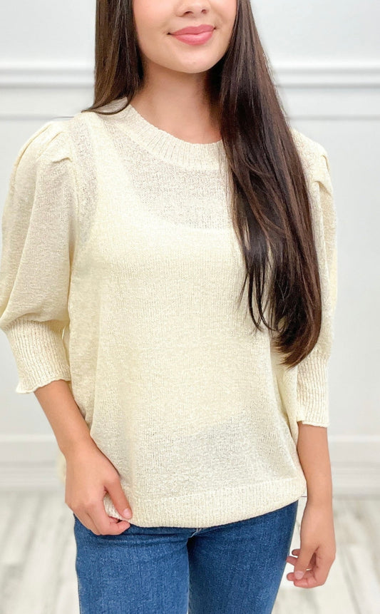 Solid Round Neck Loose Sweater Top