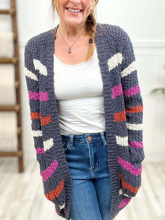 Stripe Popcorn Cardigan