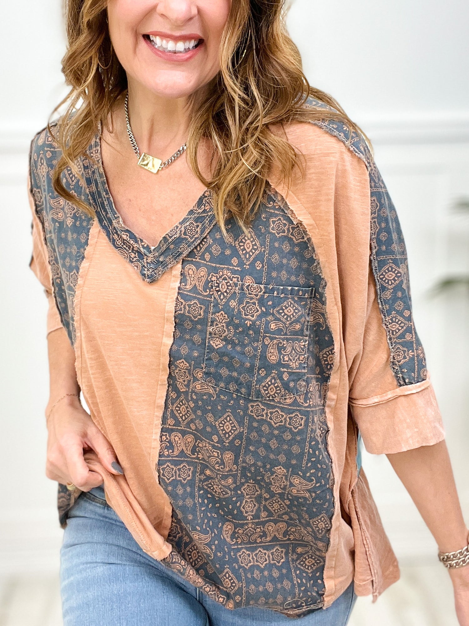 MINERAL WASHED LOOSE FIT TOP