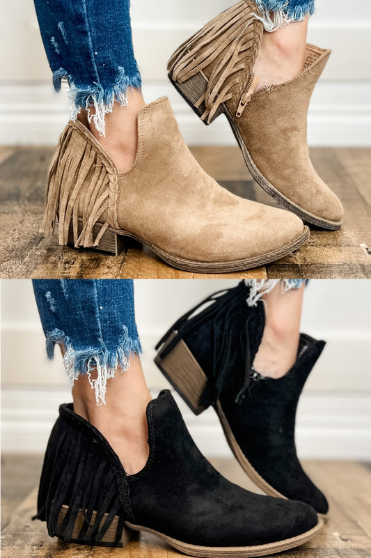 VERY G Trio Braided Fringe Bootie