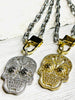Sugar Skull Paperclip Chain Fall Necklace
