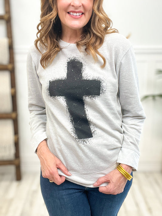 Splatter Cross French Terry Sweatshirt