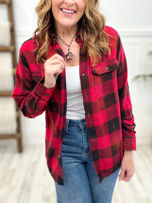 Red Buffalo Hand Bleached Flannel