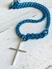 "Icon" Metallic Blue Long Loretta Necklace - Emma Evelyn Jewelry Laursain Jewelry Co., Ltd. - Emma Lou's Boutique