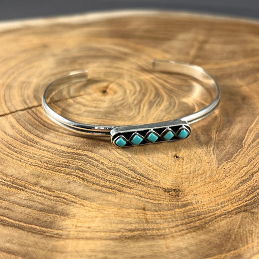 5 Stone Turquoise Cuff Bracelet