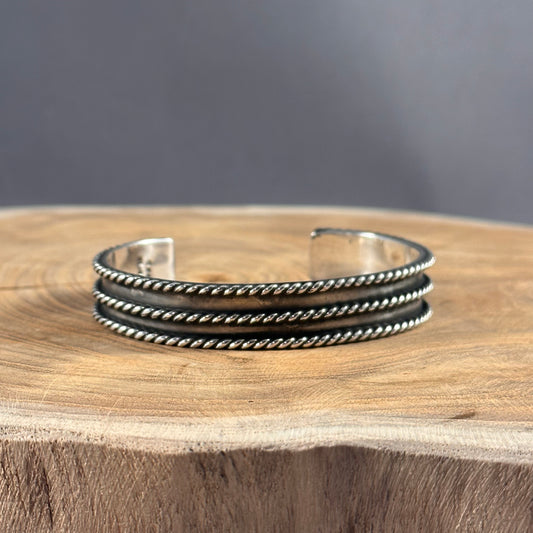 3 Strand Sterling Rope Cuff