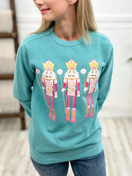 GREEN NUTCRACKER TRIO GRAPHIC SWEATSHIRT