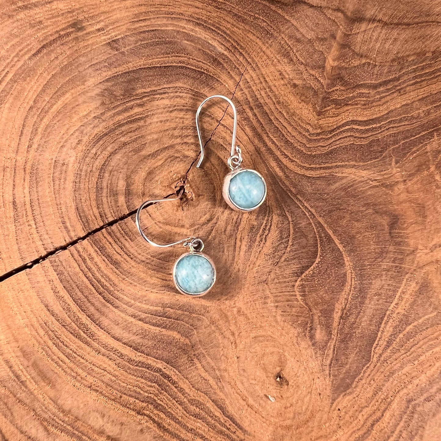 Larimar Bezel Earring or Necklace