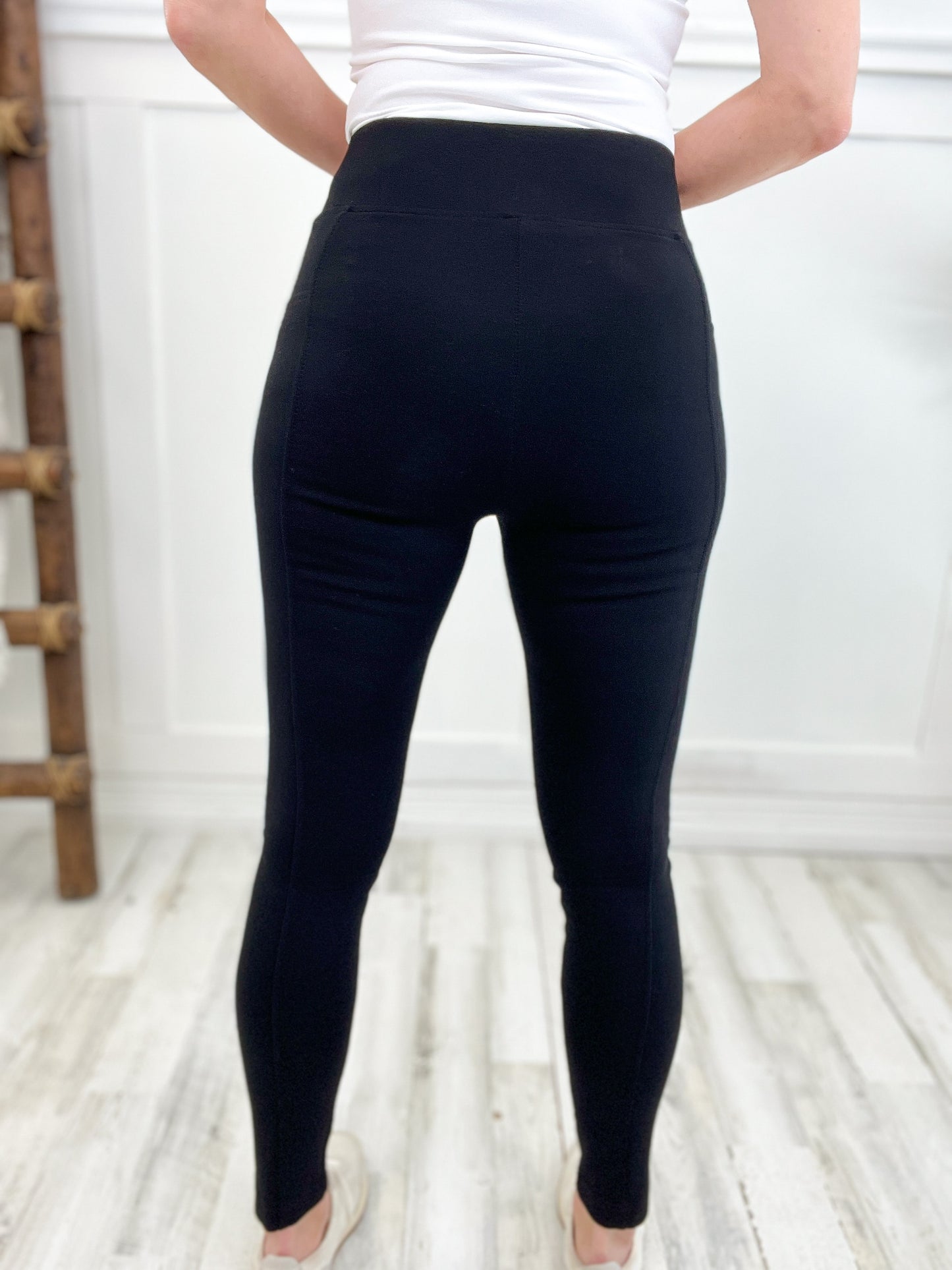 SOLID SKINNY LEGGINGS WITH WAIST BAND