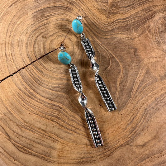 Sterling Silver and Turquoise Ball Earring