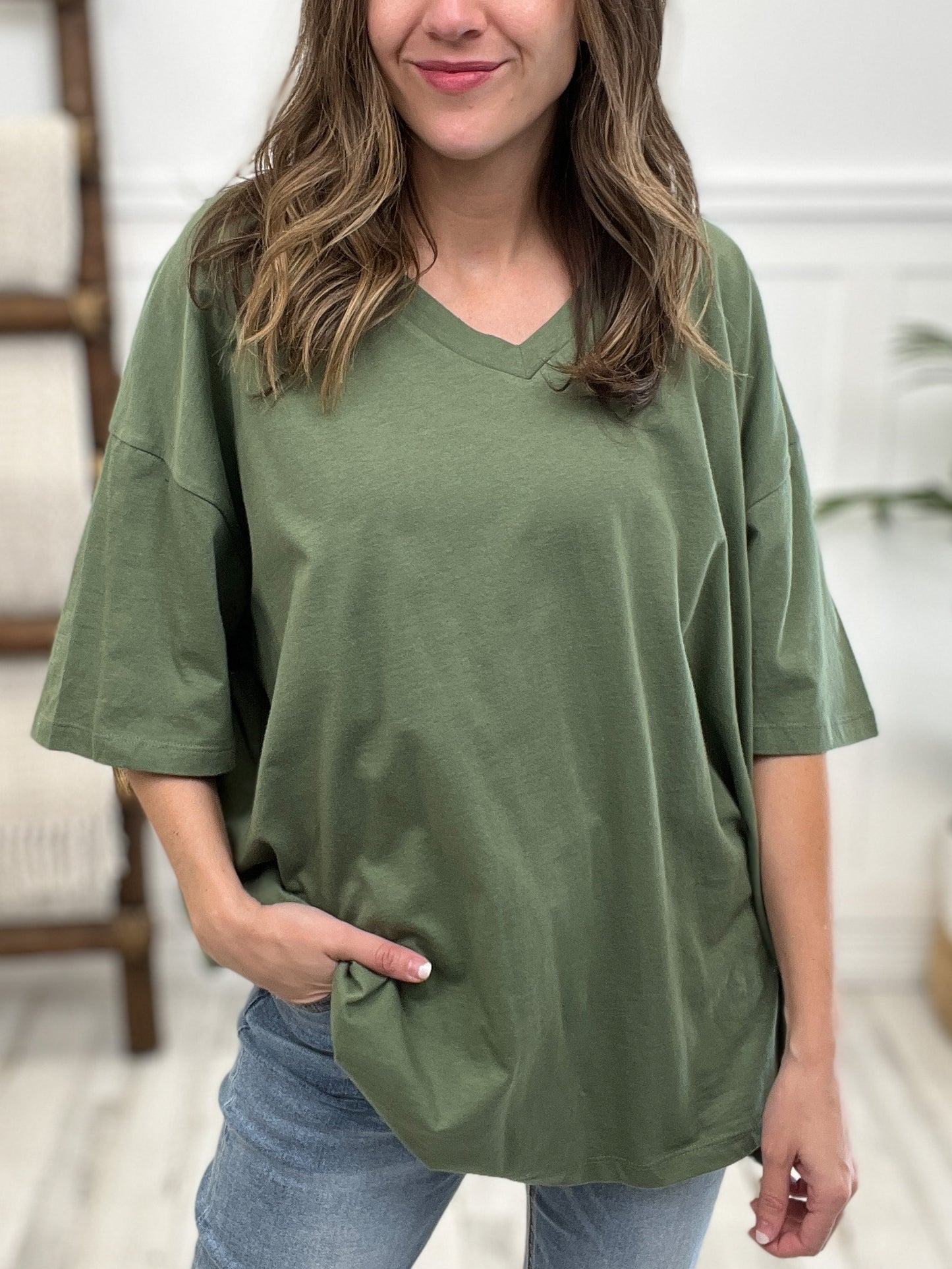 Cotton Drop Shoulder Boyfriend Box Tee