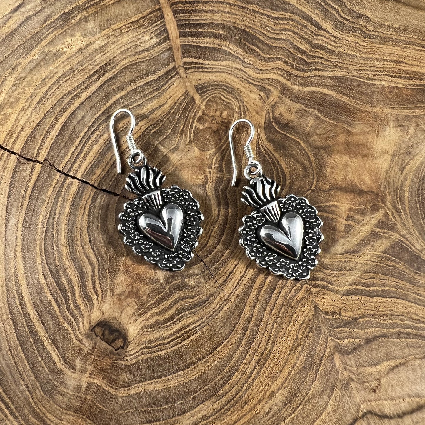 Emma Heart Earrings Sterling Silver