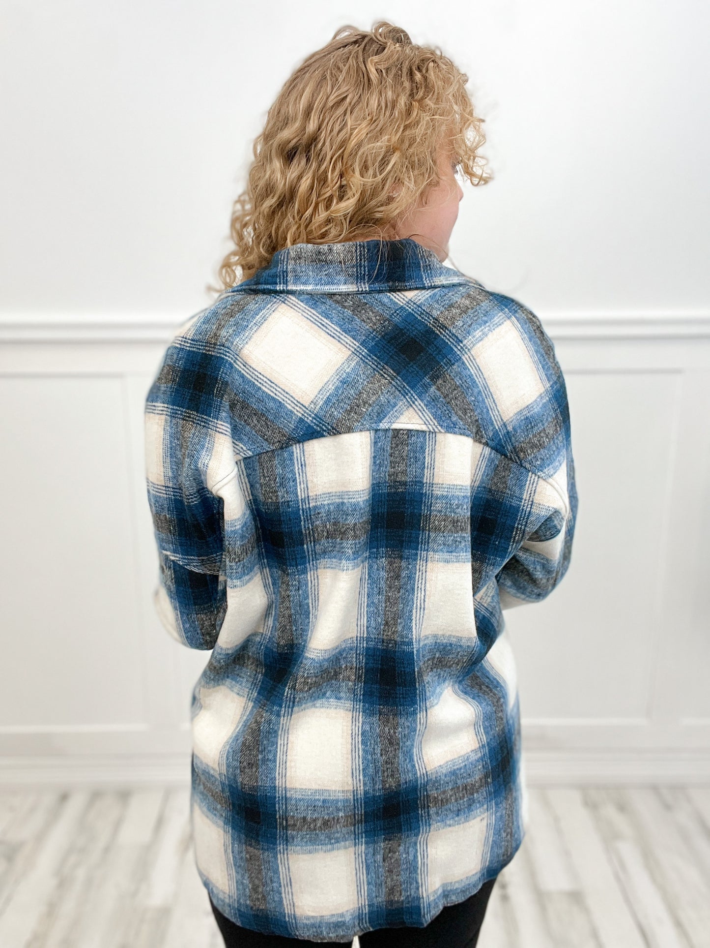 Oversized Plaid Longline Shacket with Pockets