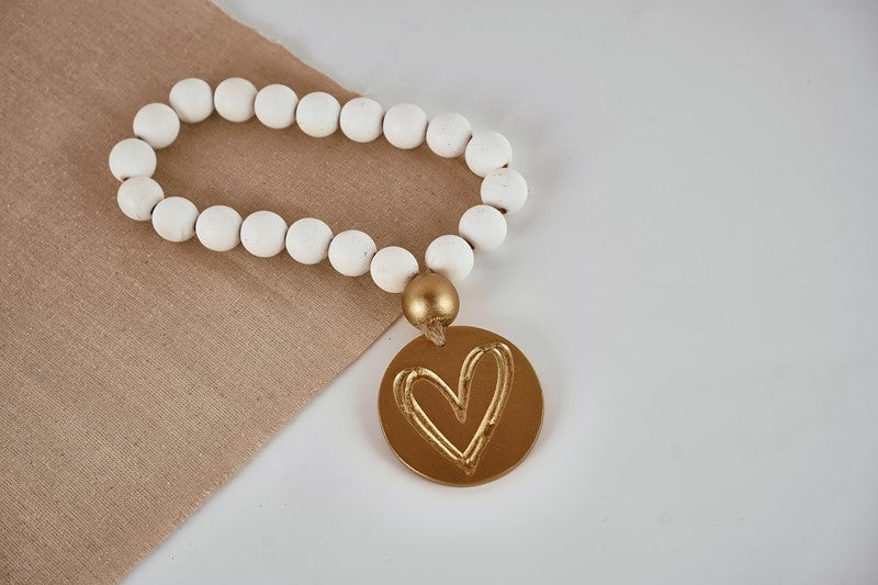 13" Blessing Beads, Gold Heart