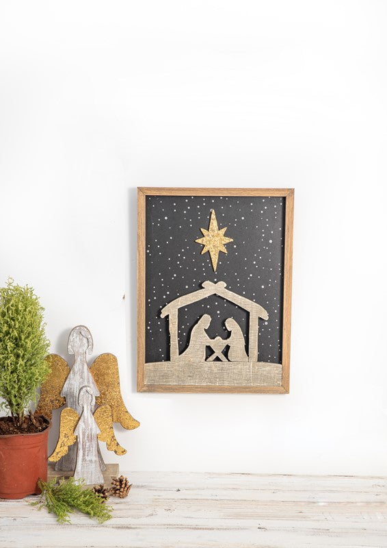 12x16" Layered Holy Family Silhouette Wall Décor