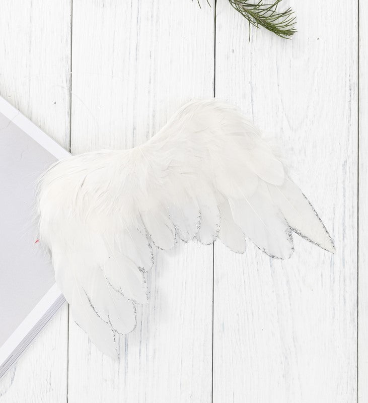 9.4" White Feather Angel Wing Ornament