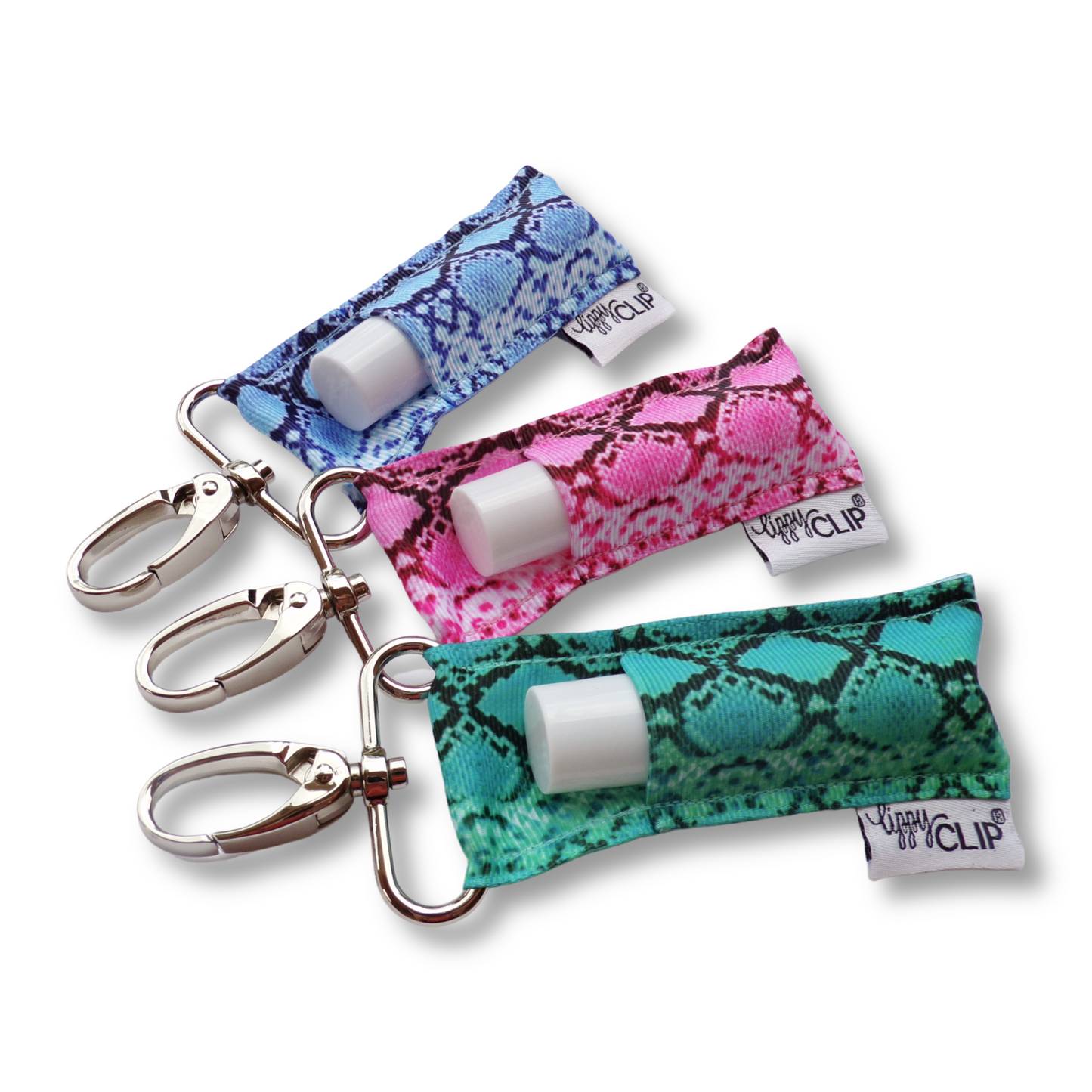 Snakeskin on Blue LippyClip® Lip Balm Holder